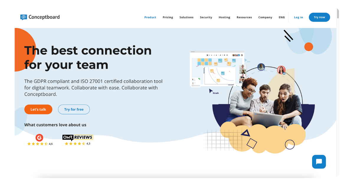 Conceptboard creative review tool showcasing real-time brainstorming and interactive collaboration.